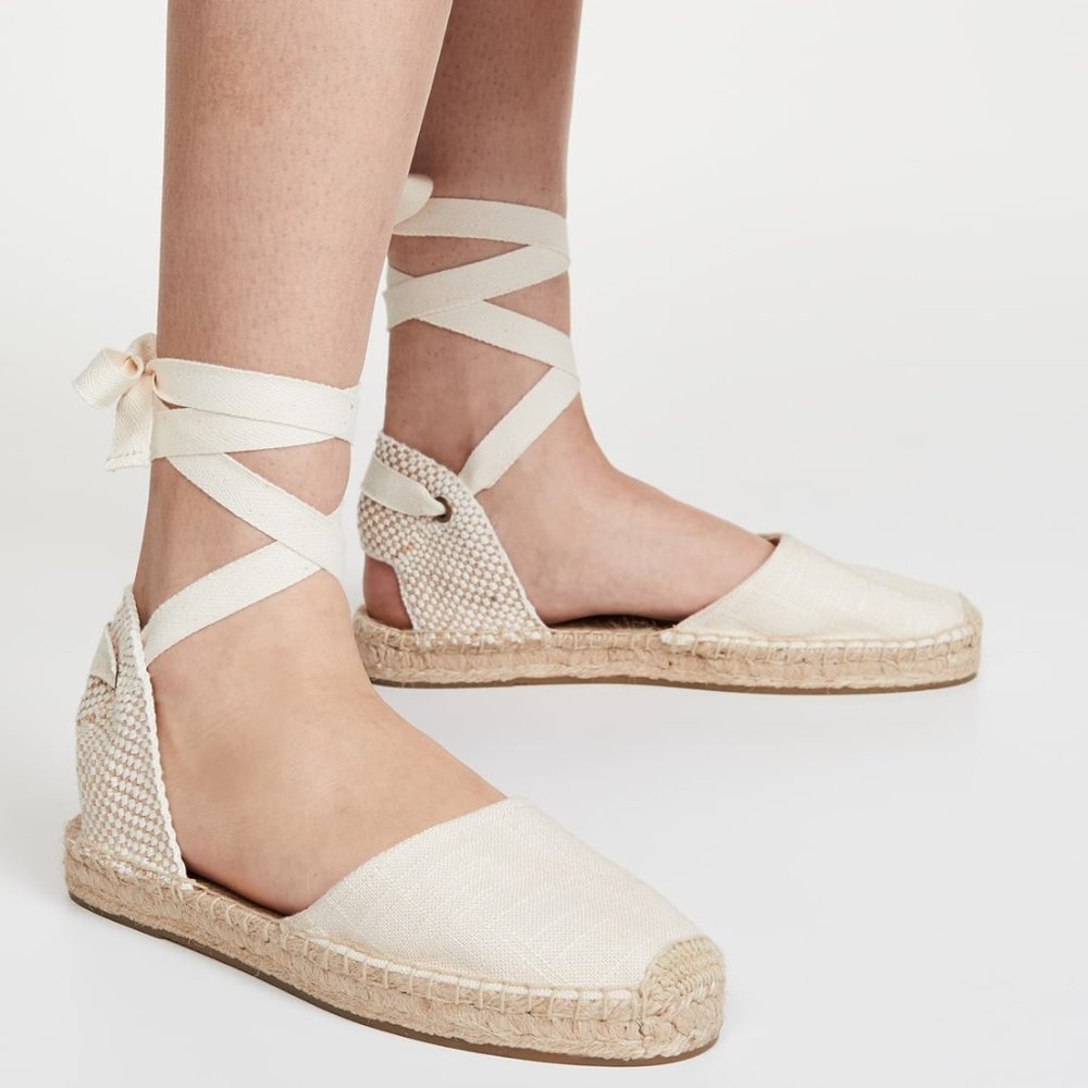 Soludos Lauren Espadrille Sandal - Ivory - Size 7